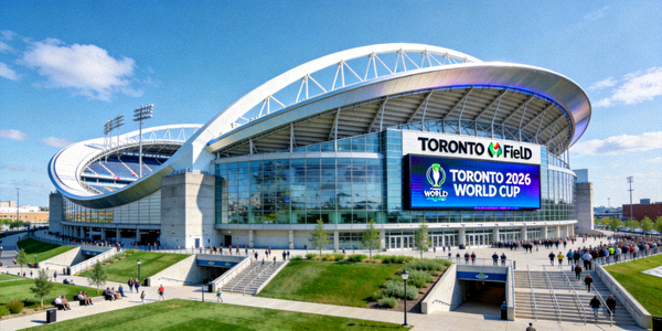 加拿大 Toronto BMO Field 体育场现代外观 - 加拿大主要世界杯承办场馆之一
